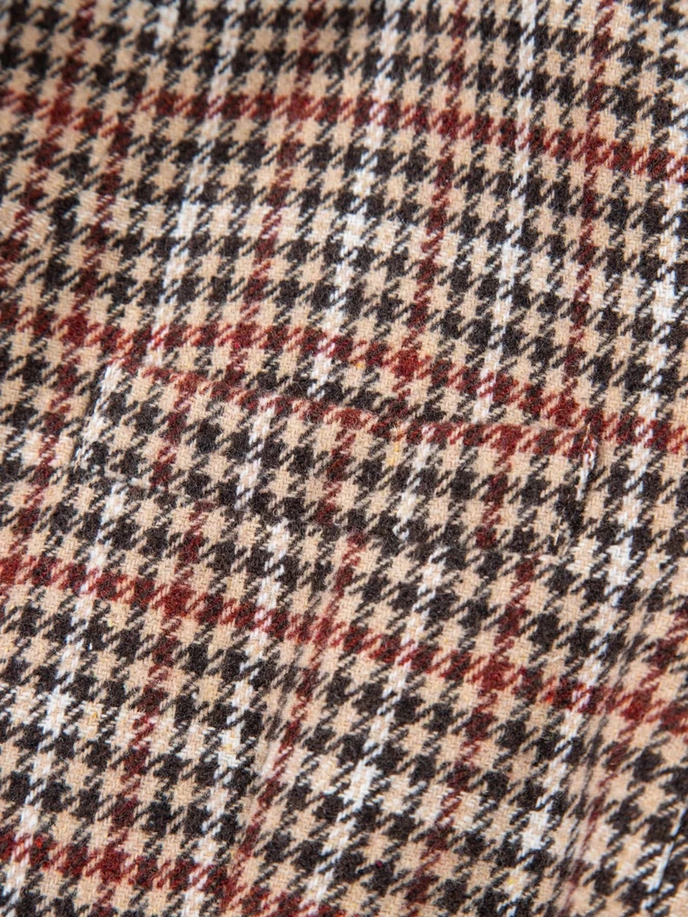 Houndstooth Lapel Collar Blazer - Fashorio