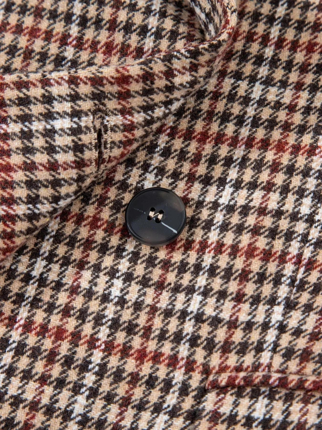 Houndstooth Lapel Collar Blazer - Fashorio