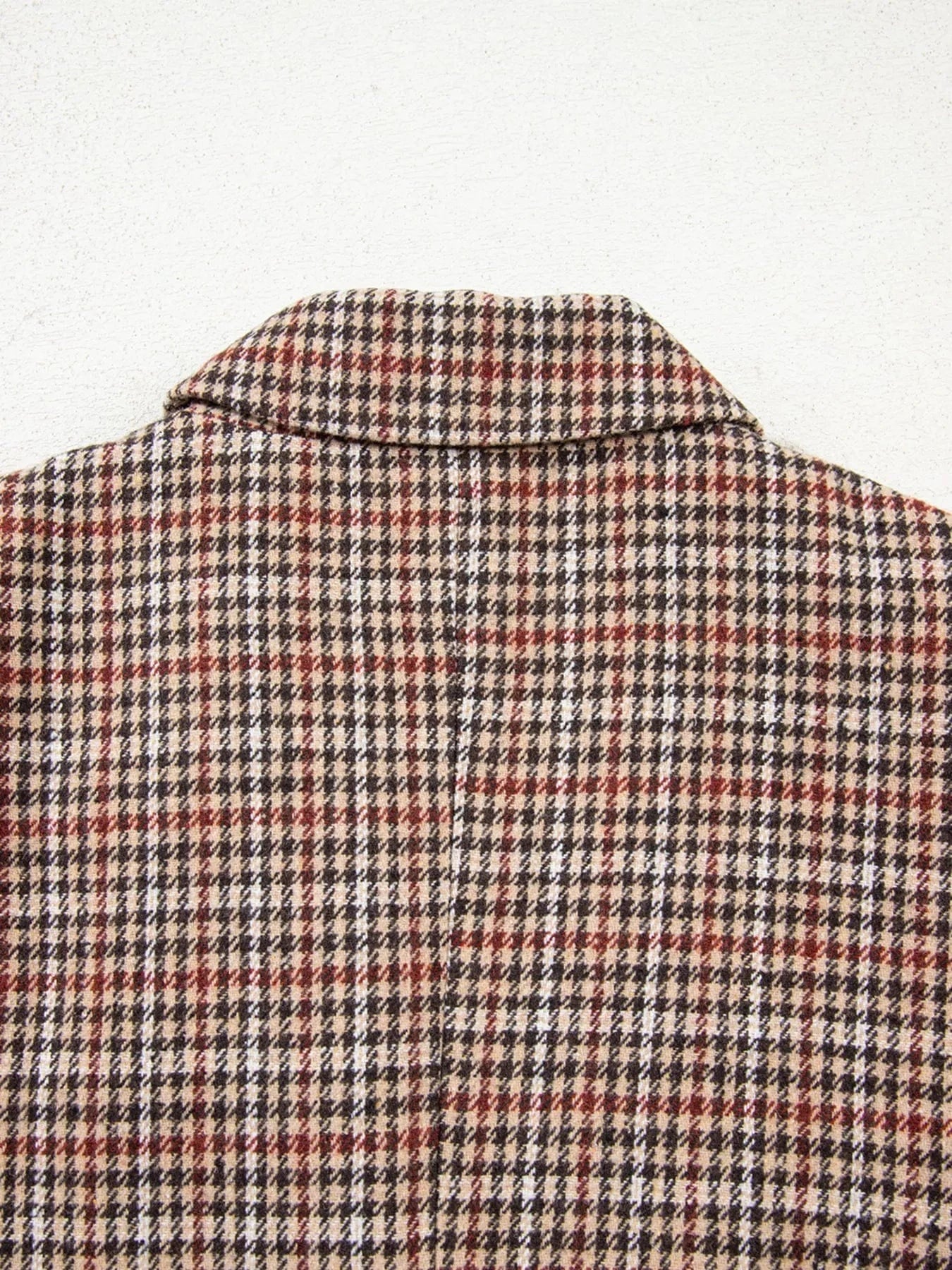 Houndstooth Lapel Collar Blazer - Fashorio