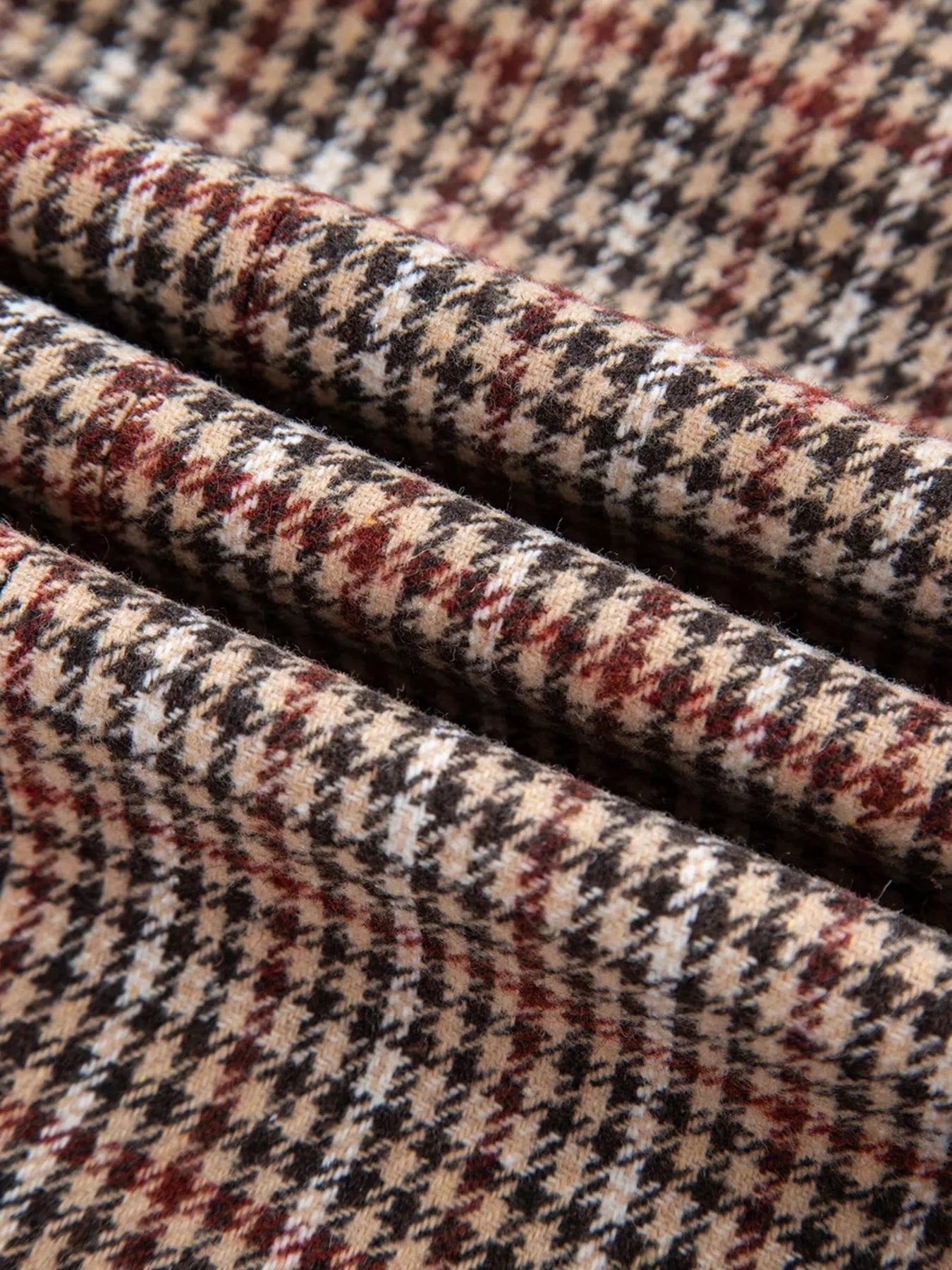 Houndstooth Lapel Collar Blazer - Fashorio