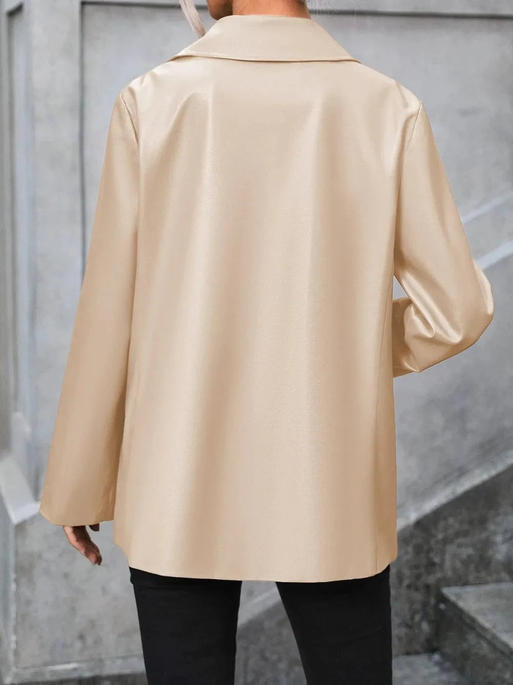 Ivy Lane Pocketed Button Up Collared Neck Blazer - Fashorio