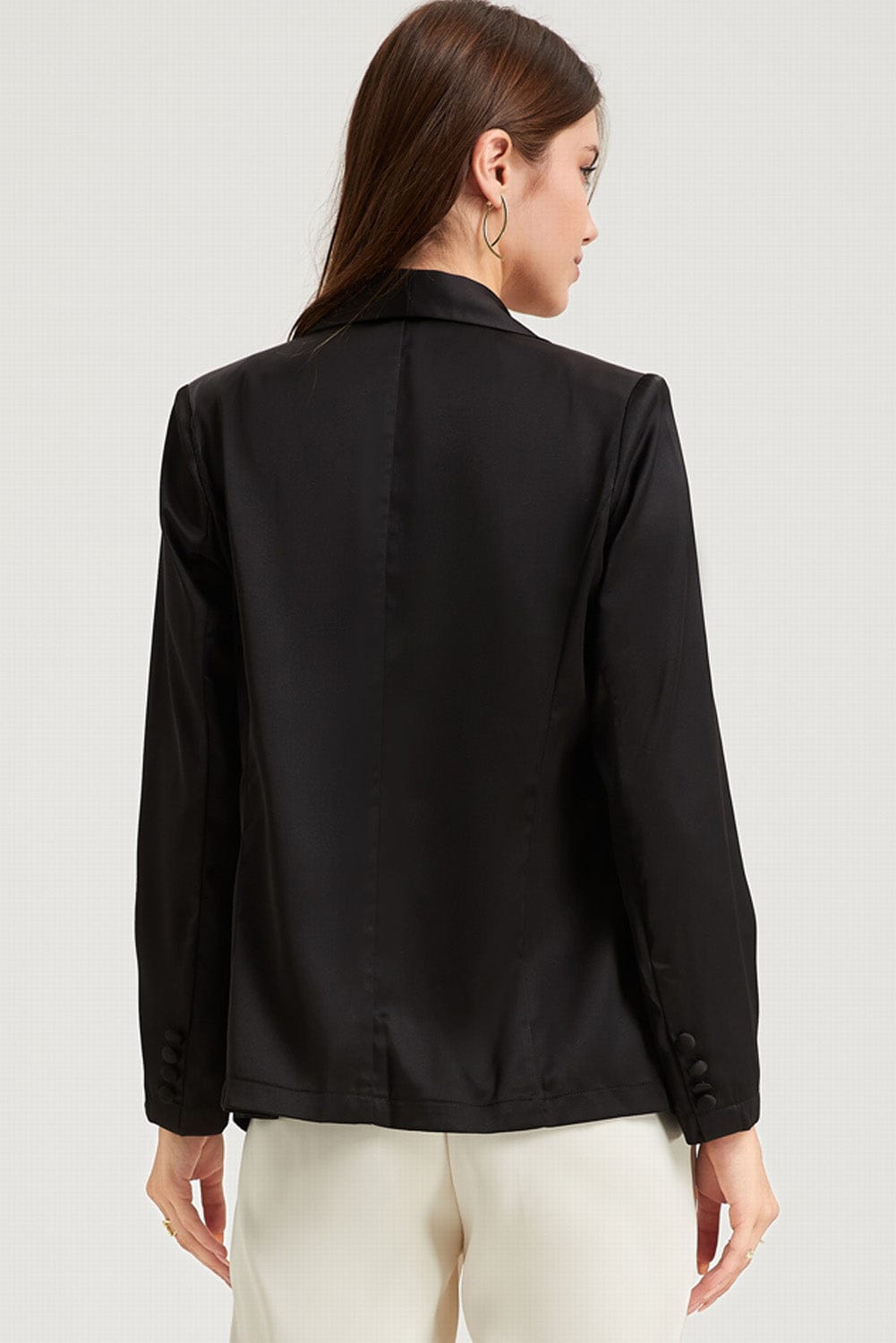 Long Sleeve Lapel Collar Blazer - Fashorio