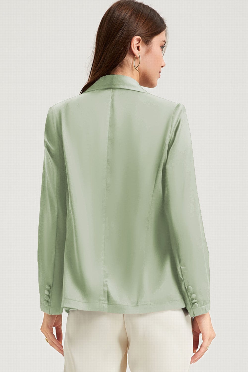 Long Sleeve Lapel Collar Blazer - Fashorio