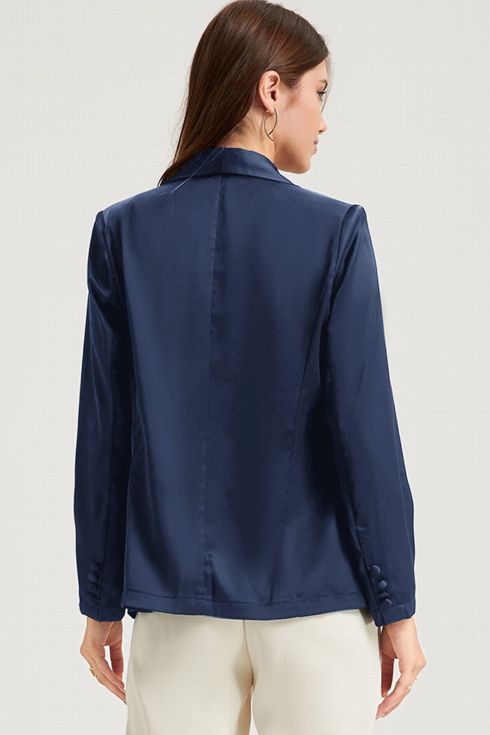 Long Sleeve Lapel Collar Blazer - Fashorio