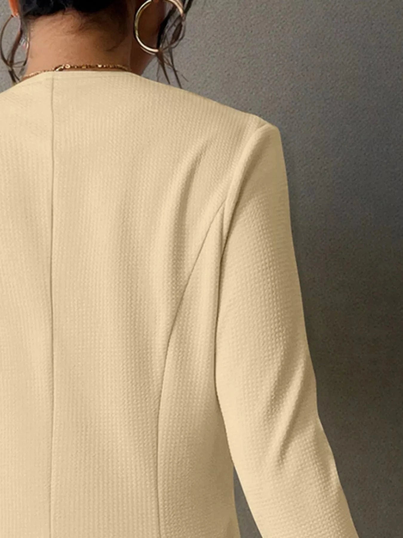 One Button Long Sleeve Blazer - Fashorio