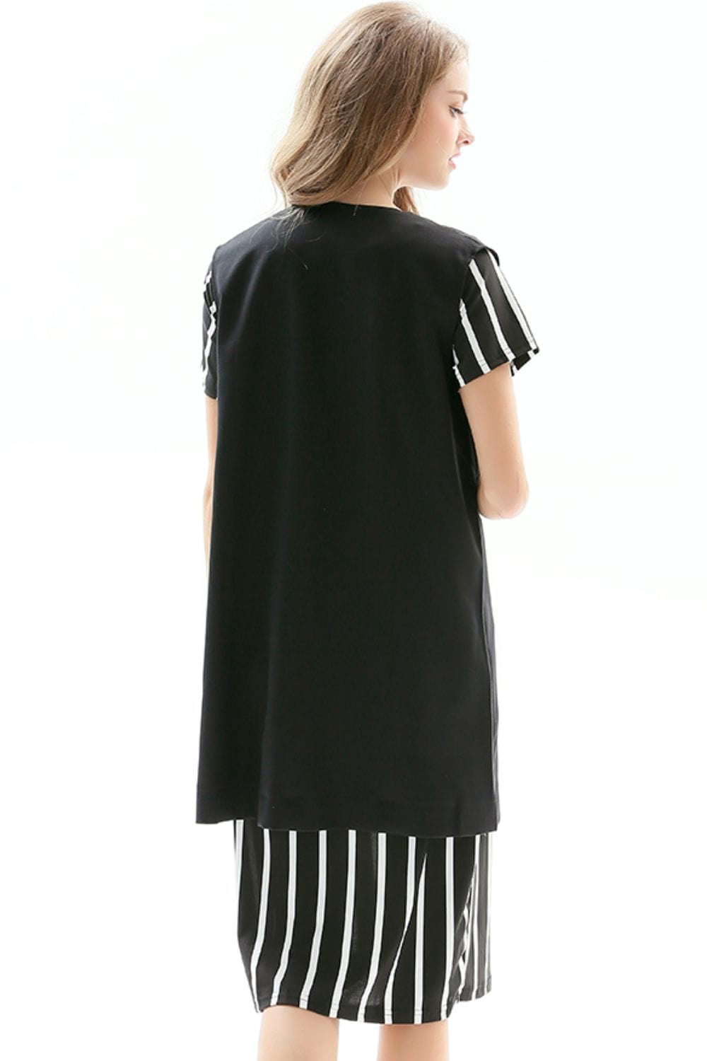 One-Button Sleeveless Longline Blazer - Fashorio