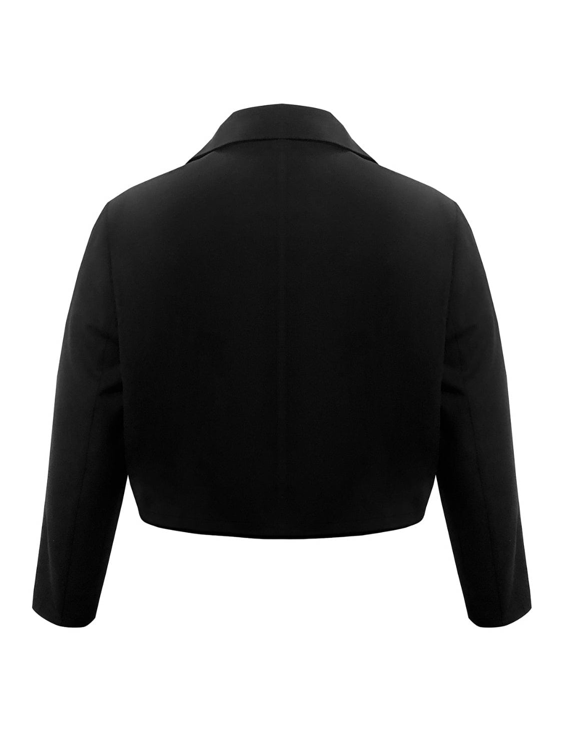 Plus Size Buttoned Lapel Collar Long Sleeve Blazer - Fashorio