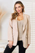 Devine Shawl Collar Long Sleeve Blazer Tan - Fashorio