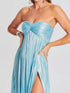Fashorio Blue / S Split Sweetheart Neck Tube Maxi Dress