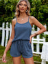 Fashorio Blue / S Waffle Knit Cami and Shorts Set