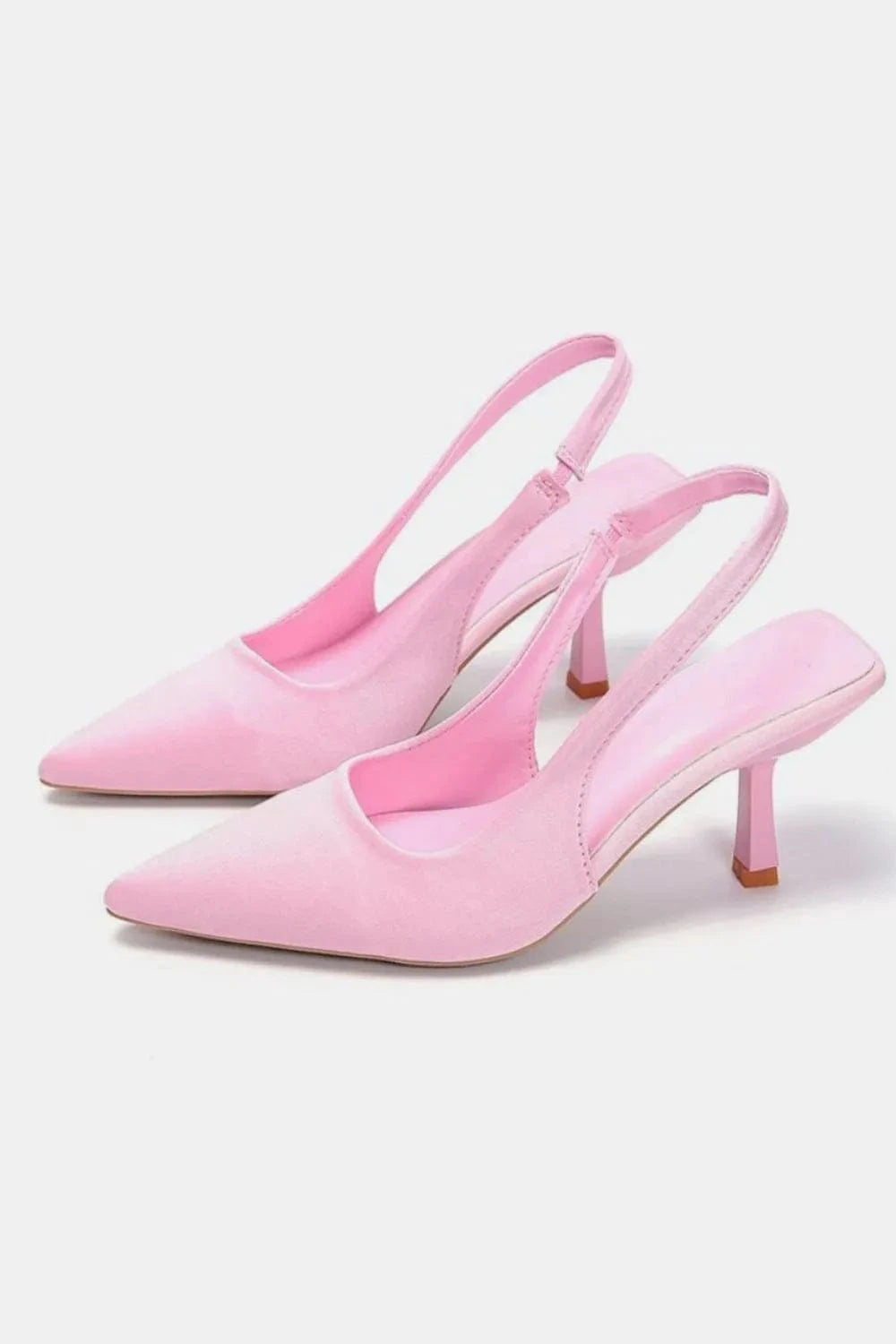 PU Leather Point Toe Pumps Blush Pink - Fashorio