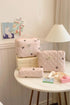 3 Piece Bow Quilted Cloth Storage Bag Set Blush Pink One Size - Fashorio