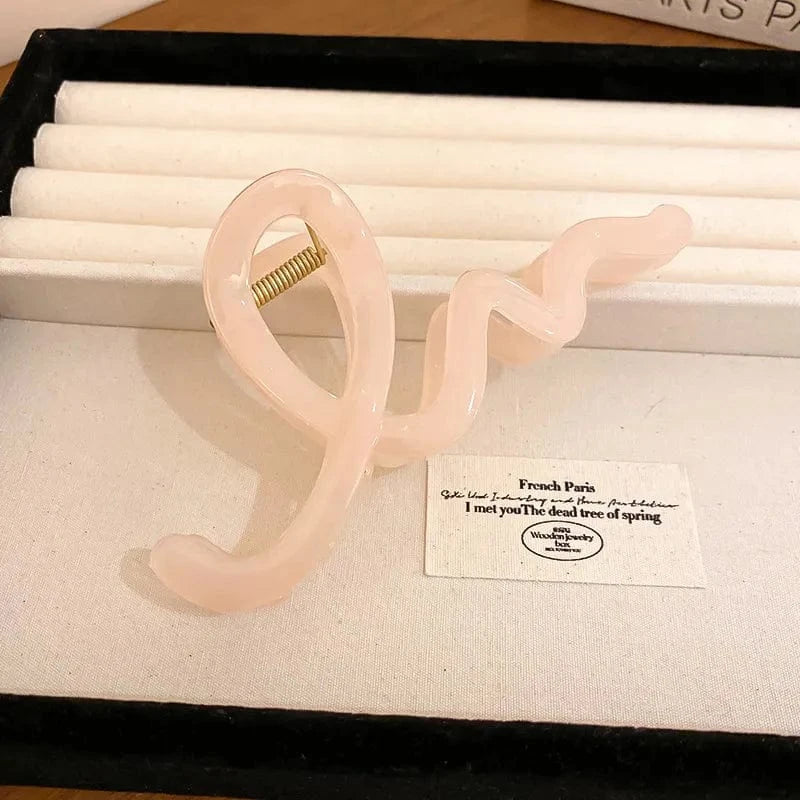 Acrylic Hair Claw Clip Blush Pink One Size - Fashorio