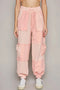 POL Drawstring Pocketed Contrast Jogger Pants Blush Pink - Fashorio