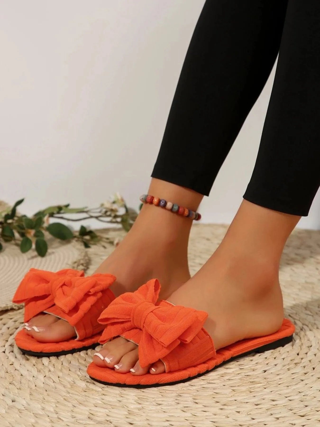 Bow Knot Open Toe Slippers - Fashorio