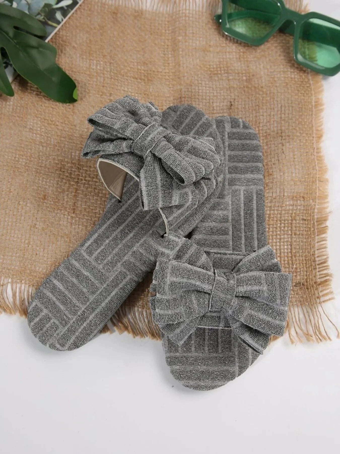 Bow Knot Open Toe Slippers - Fashorio