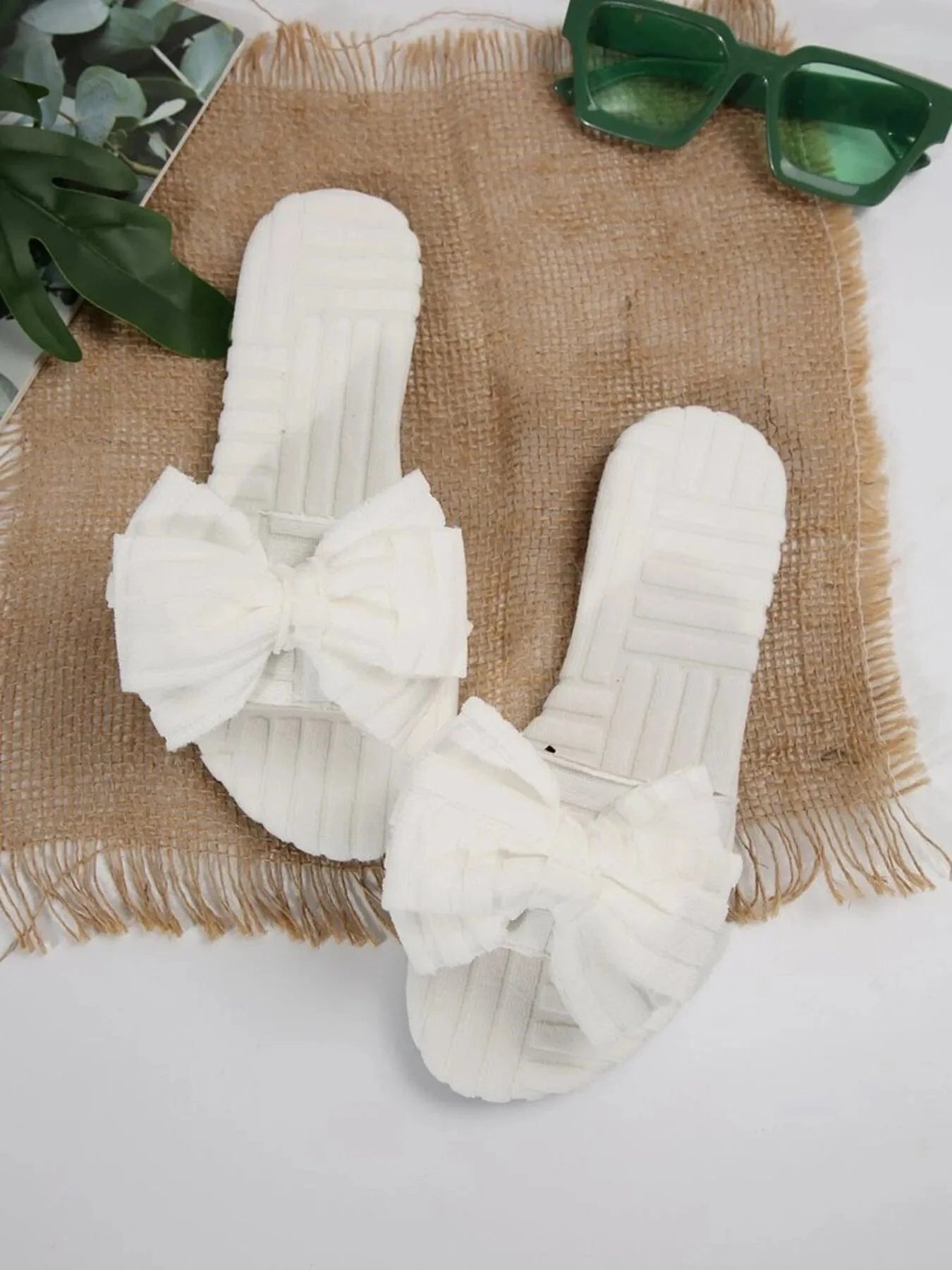 Bow Knot Open Toe Slippers - Fashorio