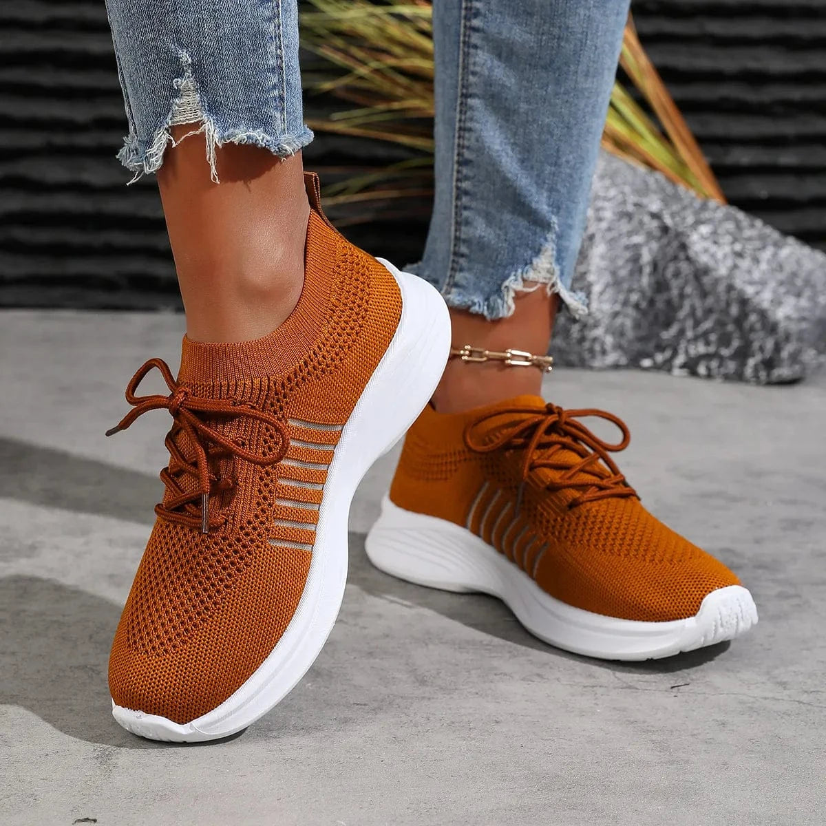 Breathable Mesh Lace Up Athletic - Fashorio