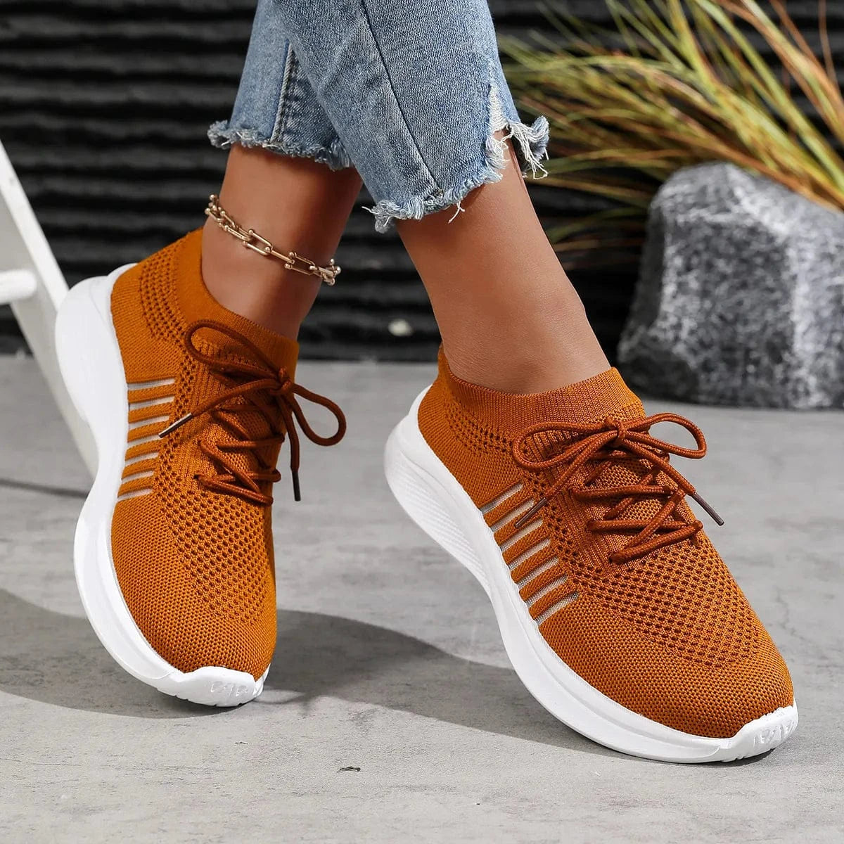 Breathable Mesh Lace Up Athletic - Fashorio