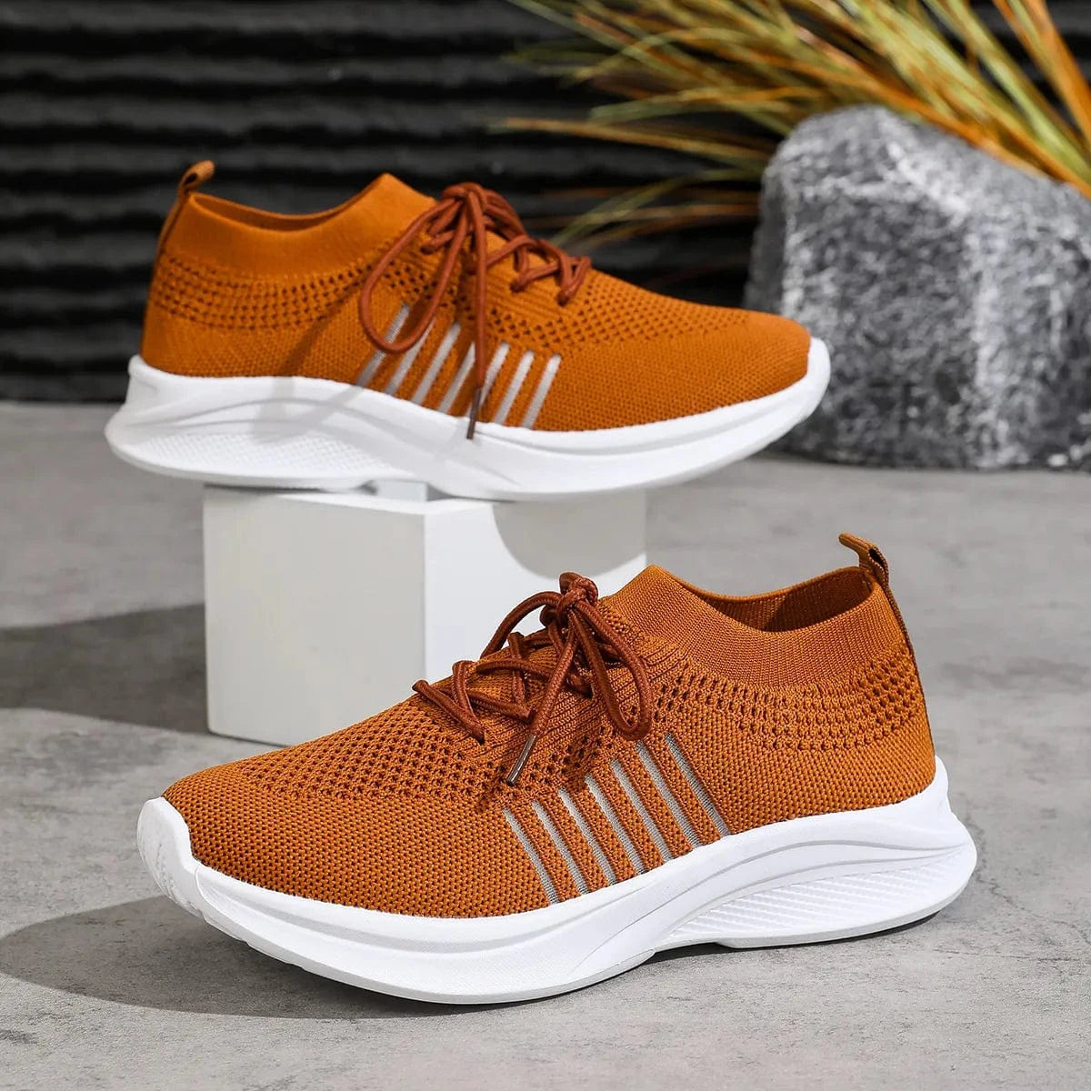 Breathable Mesh Lace Up Athletic - Fashorio
