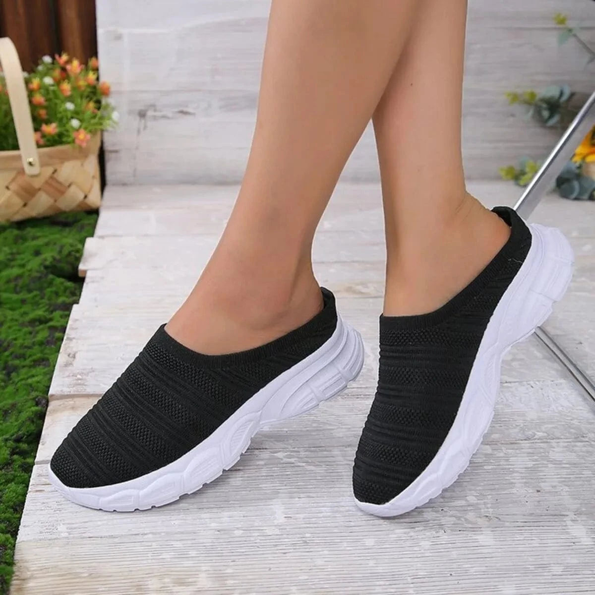 Breathable Mesh Round Toe Slip-Ons - Fashorio