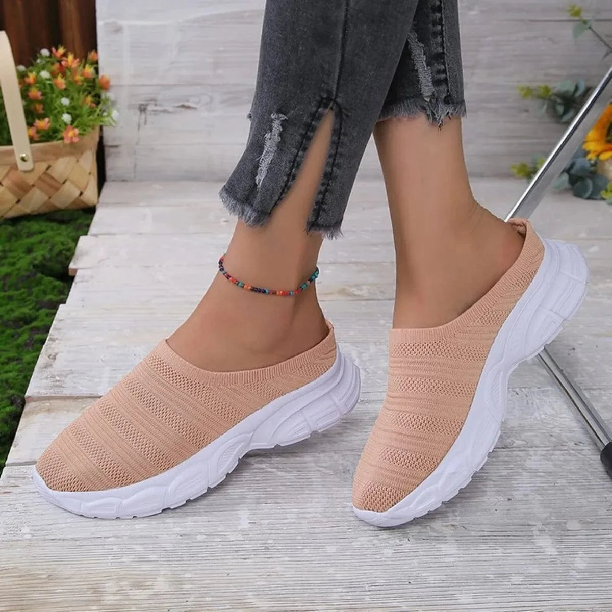 Breathable Mesh Round Toe Slip-Ons - Fashorio