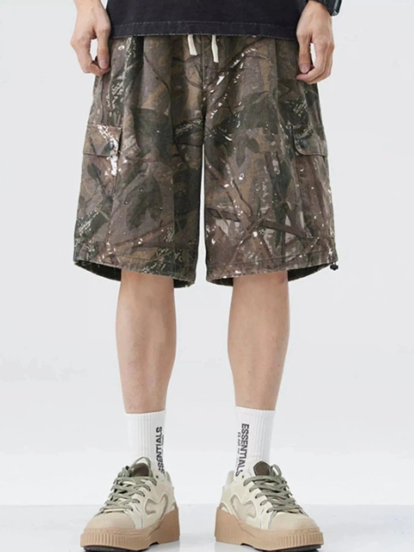 Men's Plus Size Camouflage Cargo Shorts Brown - Fashorio