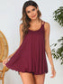 Fashorio Burgundy / S Scoop Neck Top and Shorts Lounge Set
