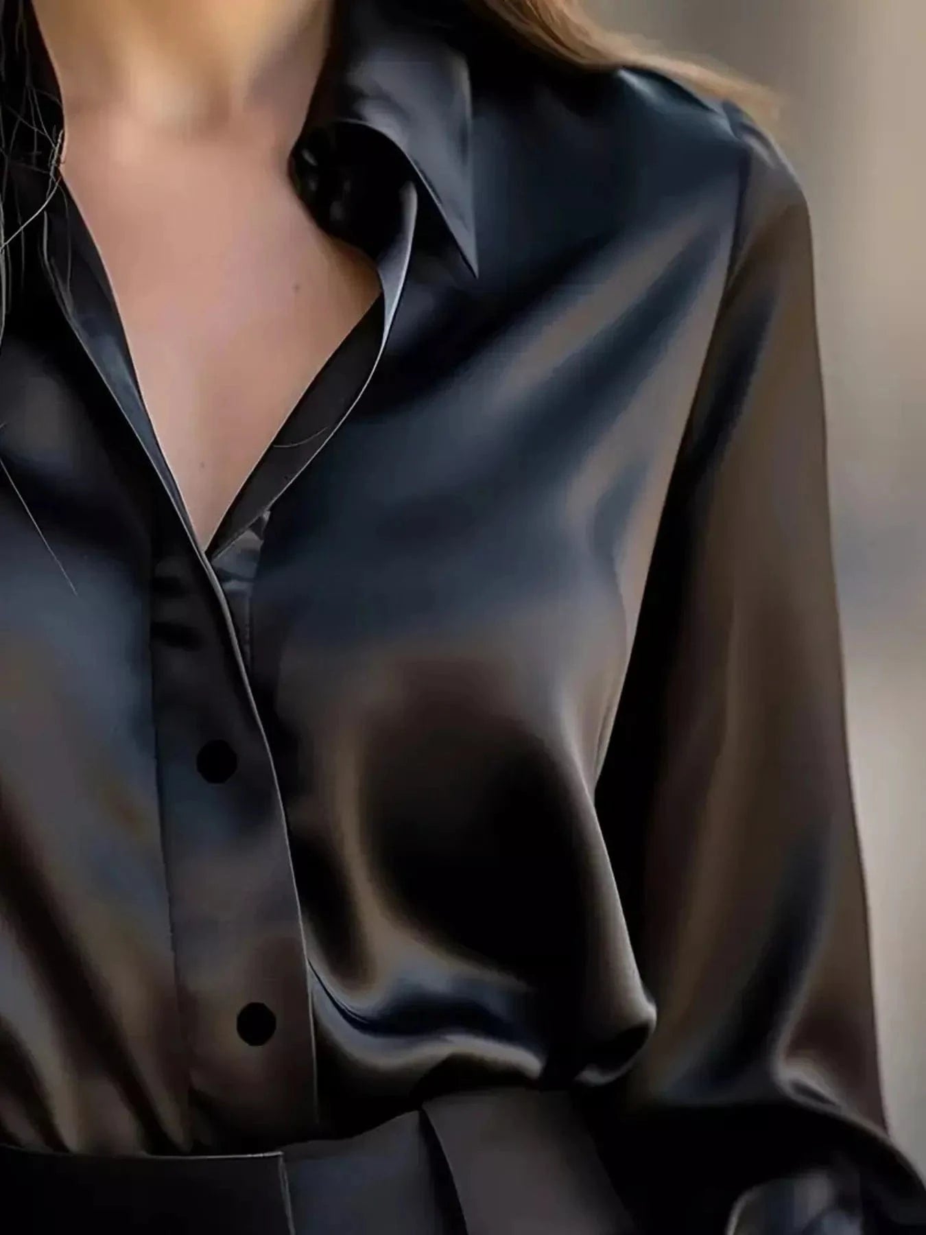 Button Down Collared Neck Long Sleeve Shirt - Fashorio