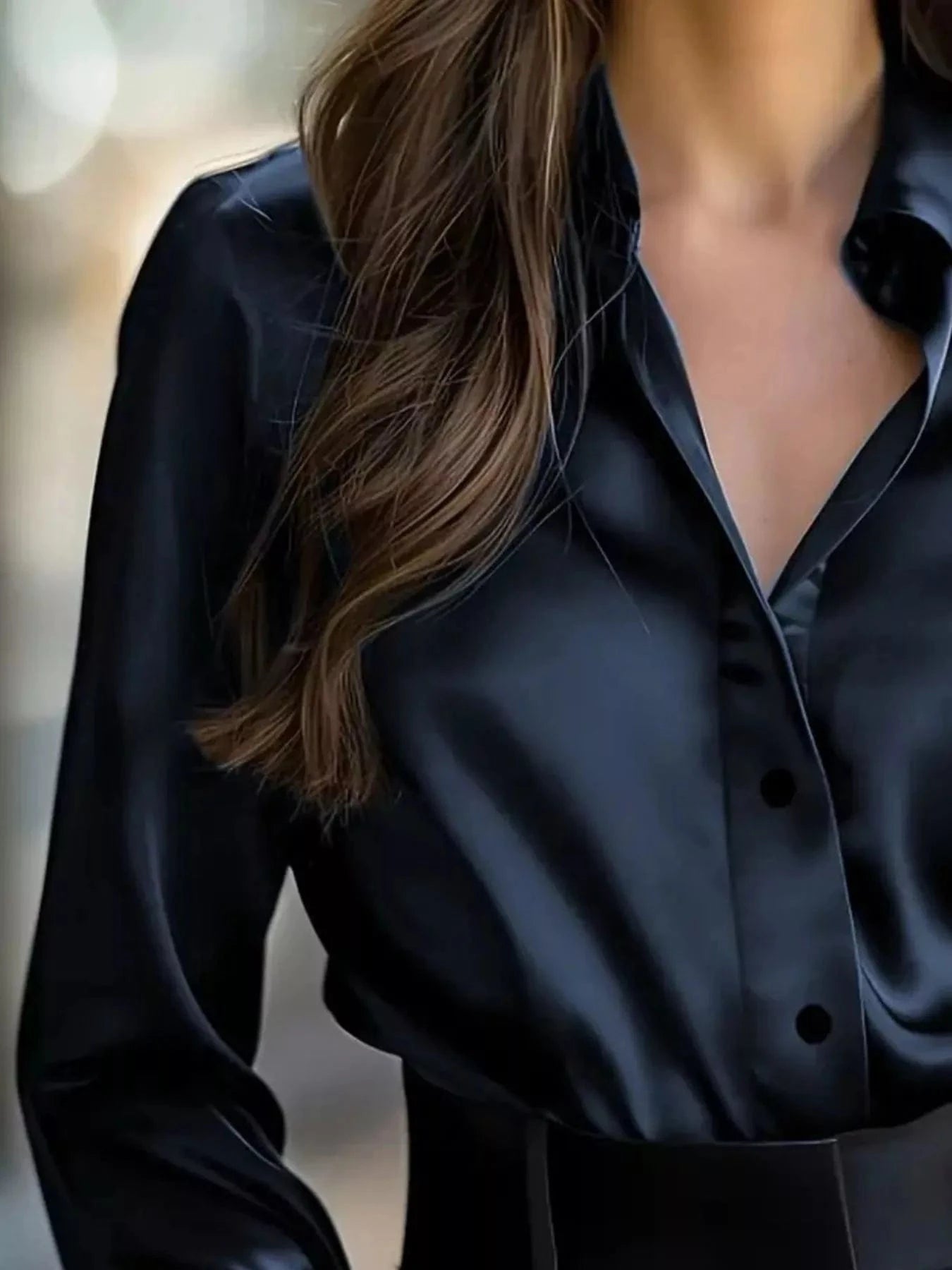 Button Down Collared Neck Long Sleeve Shirt - Fashorio