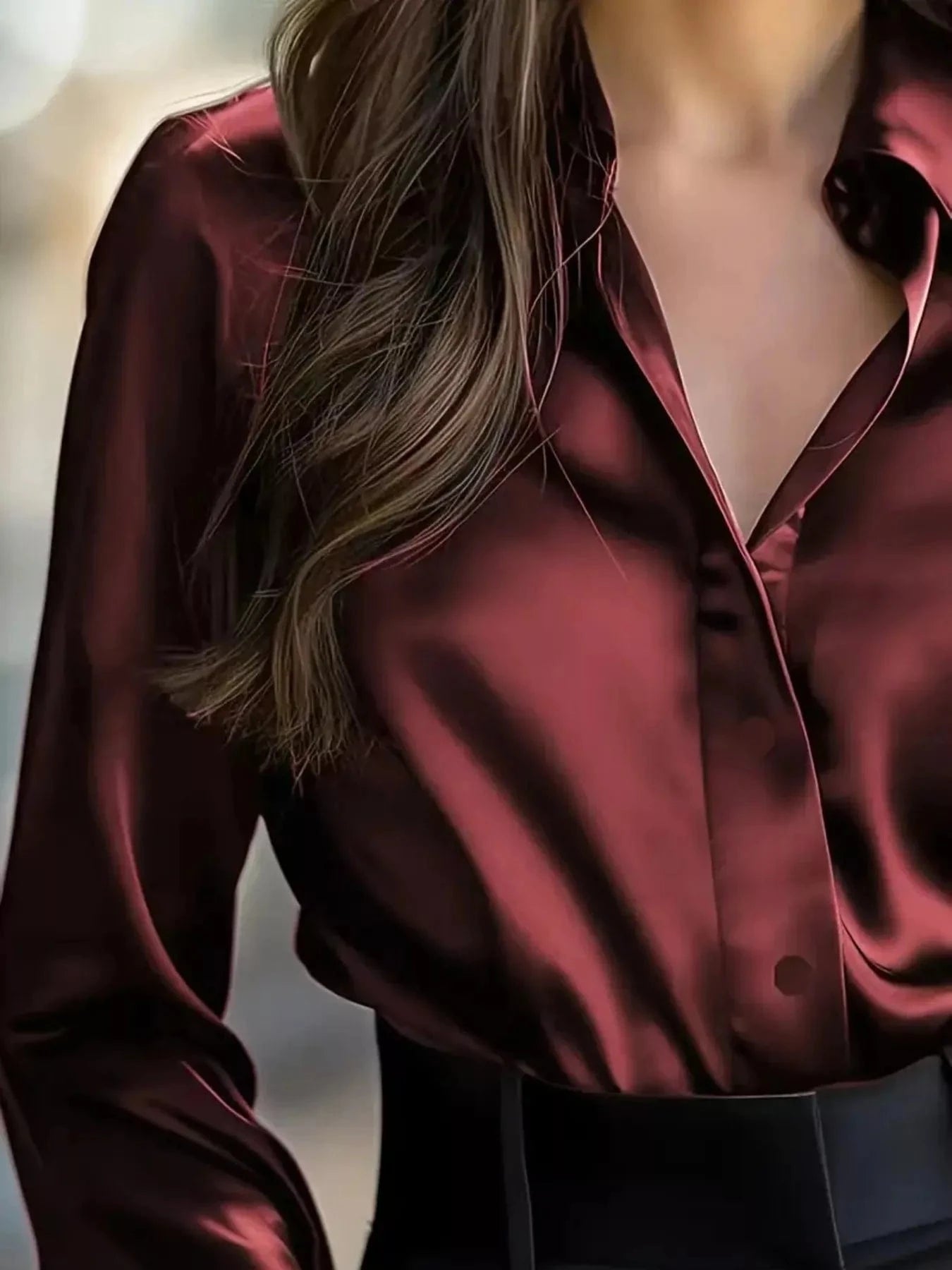 Button Down Collared Neck Long Sleeve Shirt - Fashorio
