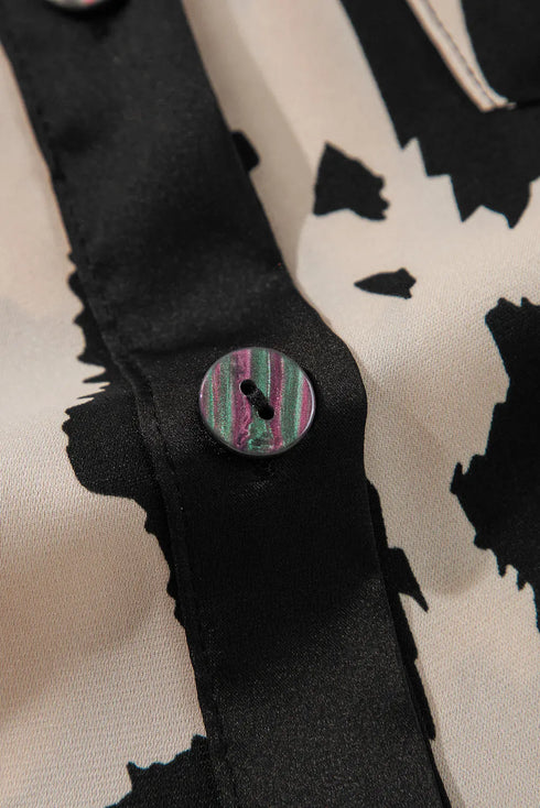 Fashorio Button Up Long Sleeve Top and Pants Lounge Set