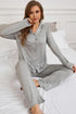 Fashorio Button Up Long Sleeve Top and Pants Lounge Set