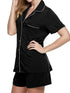 Fashorio Button Up Short Sleeve Top and Shorts Lounge Set