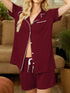 Fashorio Button Up Short Sleeve Top and Shorts Lounge Set