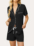 Fashorio Button Up Short Sleeve Top and Shorts Lounge Set