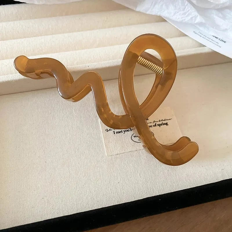 Acrylic Hair Claw Clip Camel One Size - Fashorio