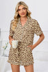 Fashorio Camel / S Full Size Leopard Short Sleeve Top and Shorts Lounge Set Plus Size