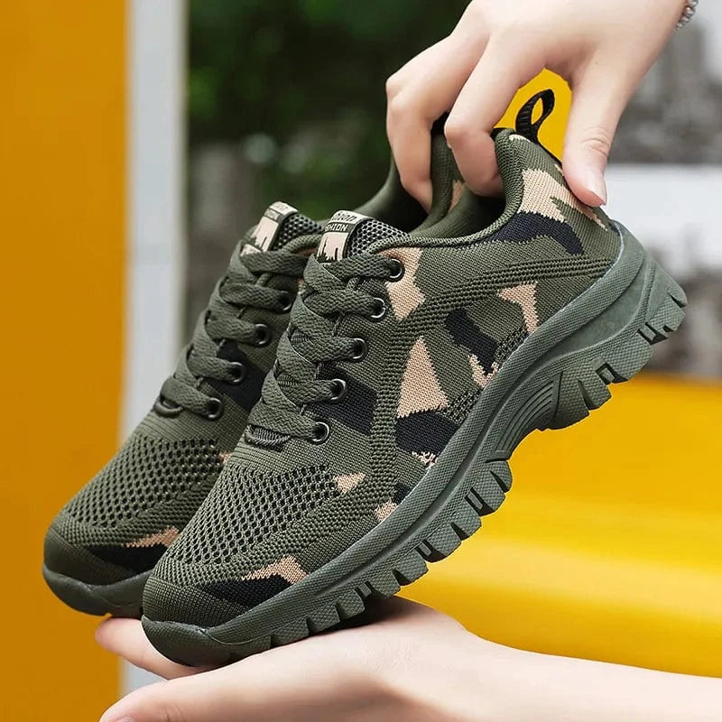 Camouflage Lace Up Mesh Breathable Athletic - Fashorio
