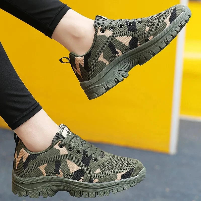 Camouflage Lace Up Mesh Breathable Athletic - Fashorio