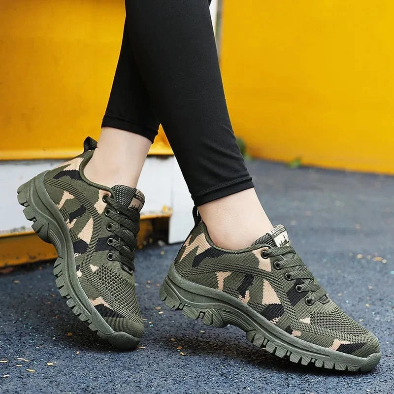 Camouflage Lace Up Mesh Breathable Athletic - Fashorio