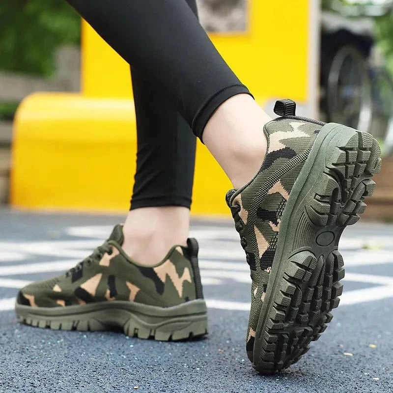 Camouflage Lace Up Mesh Breathable Athletic - Fashorio