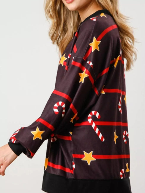 Fashorio Christmas Long Sleeve Top and Pants Lounge Set