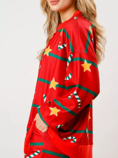 Fashorio Christmas Long Sleeve Top and Pants Lounge Set