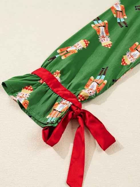 Fashorio Christmas Nutcracker Button Up Top and Shorts Lounge Set