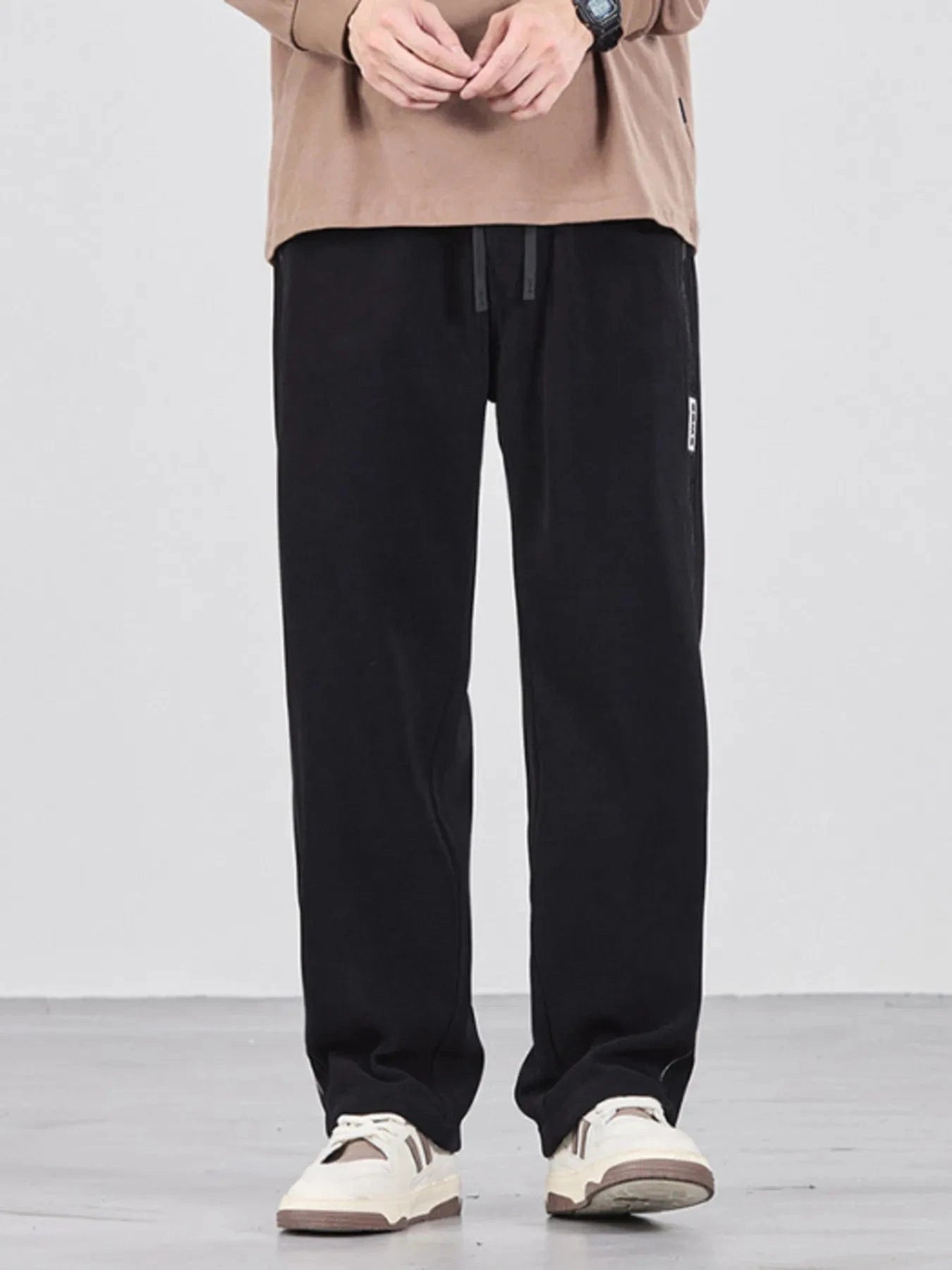 Men's Plus Size Wide Leg Pants Black - Fashorio