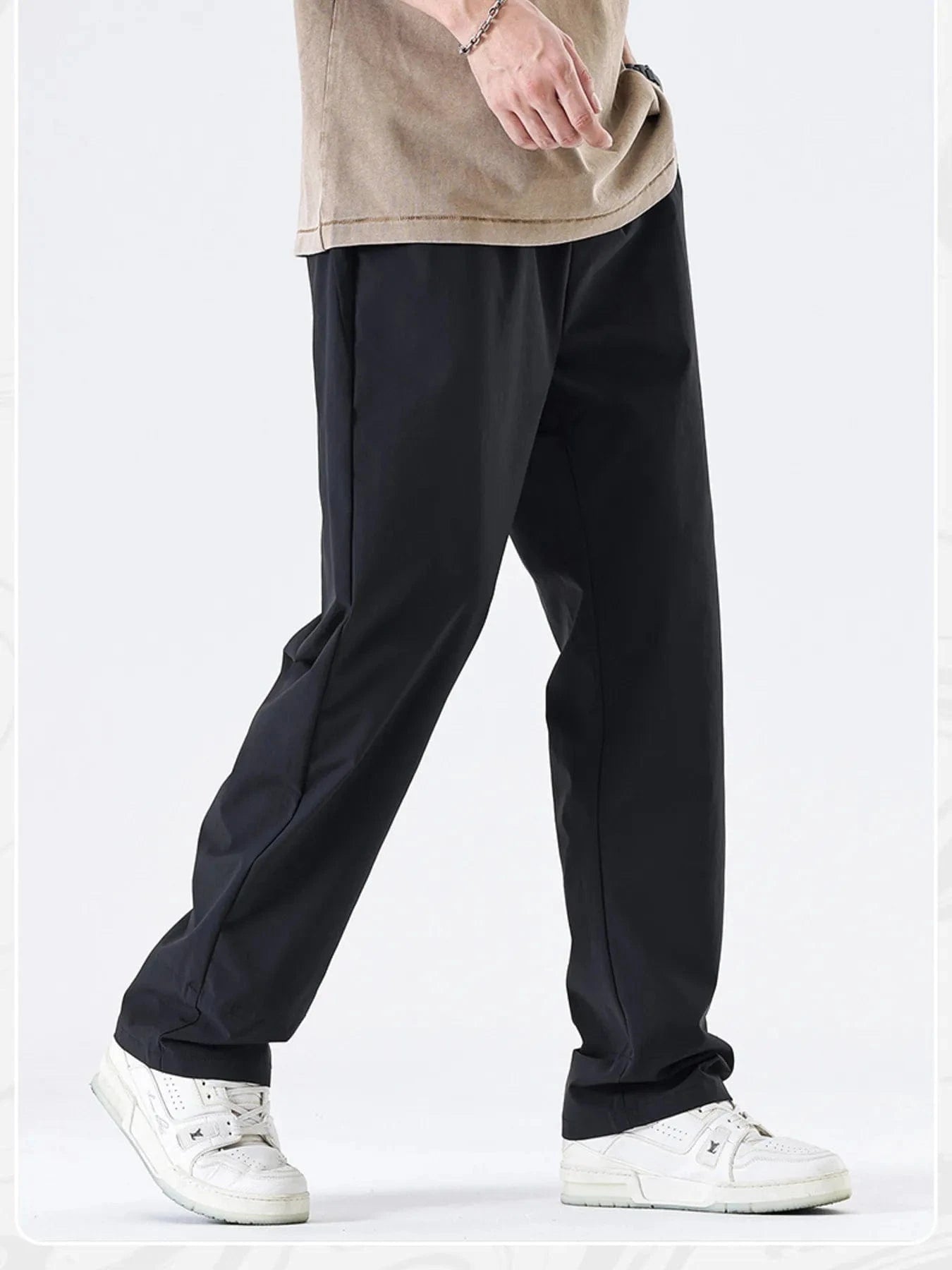 Men's Full Size Wide Leg Pants Plus Size Black - Fashorio