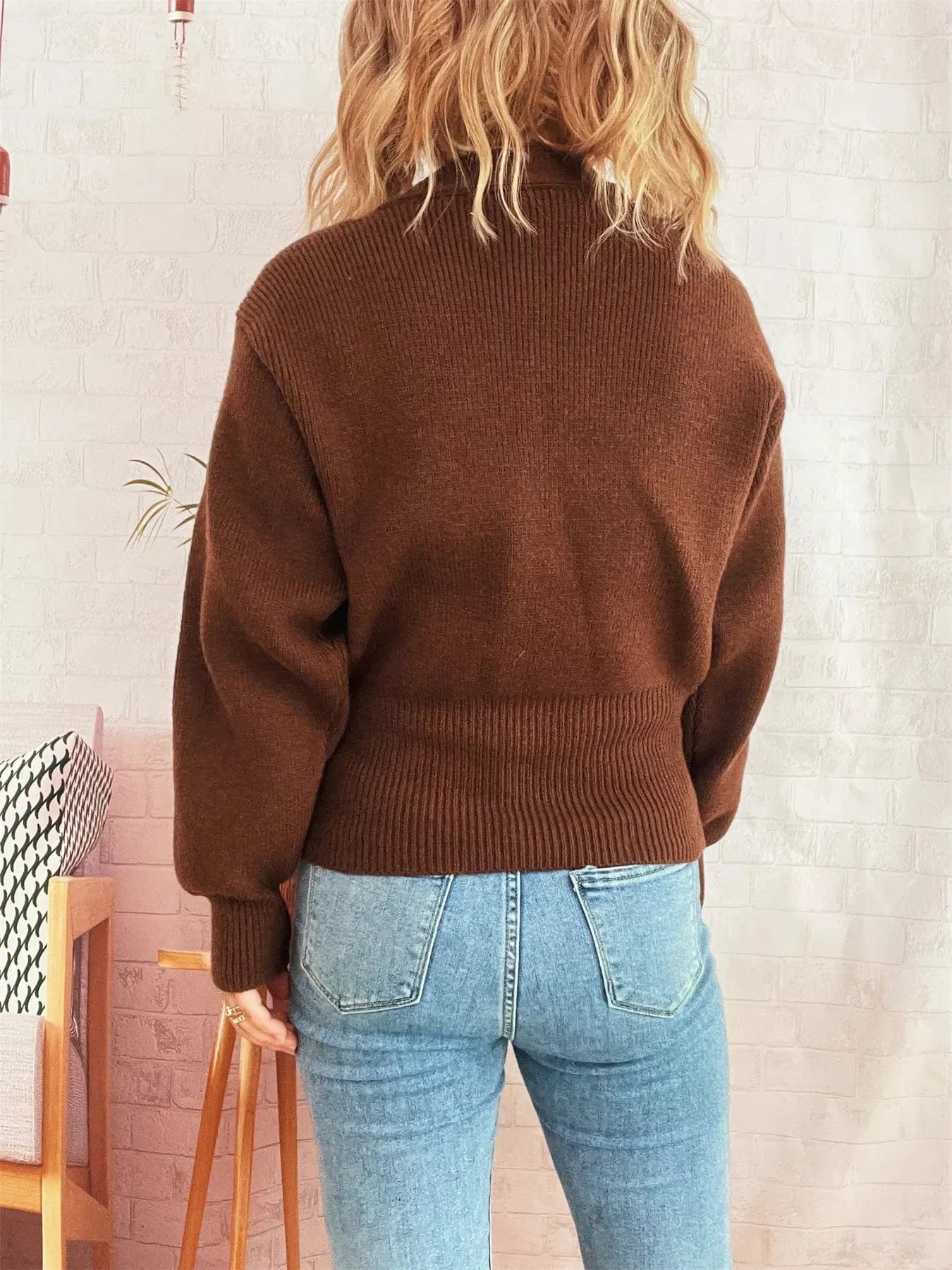 Button Up Long Sleeve Cardigan - Fashorio