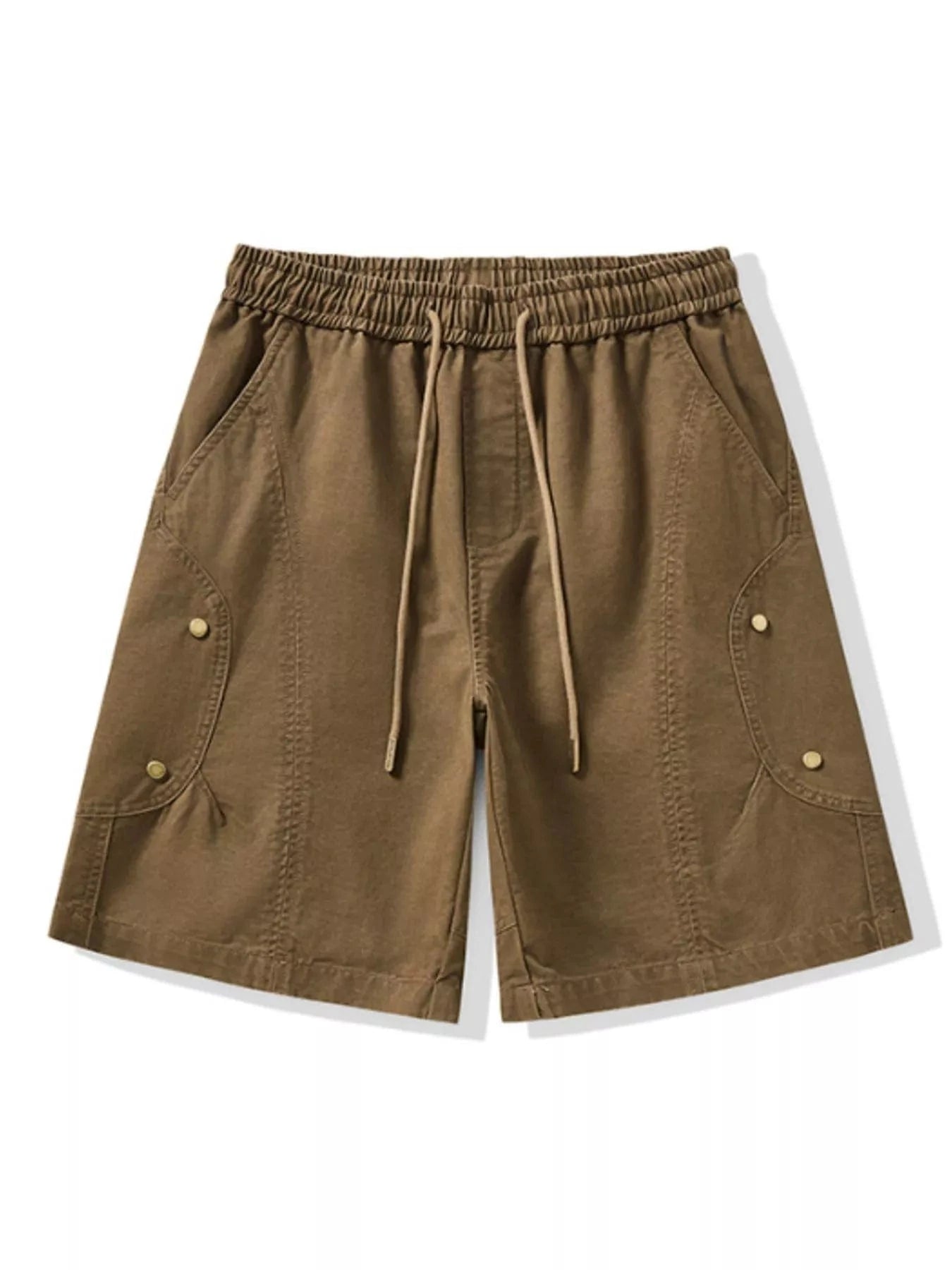 Men's Plus Size Loose Fit Shorts Coffee Color - Fashorio