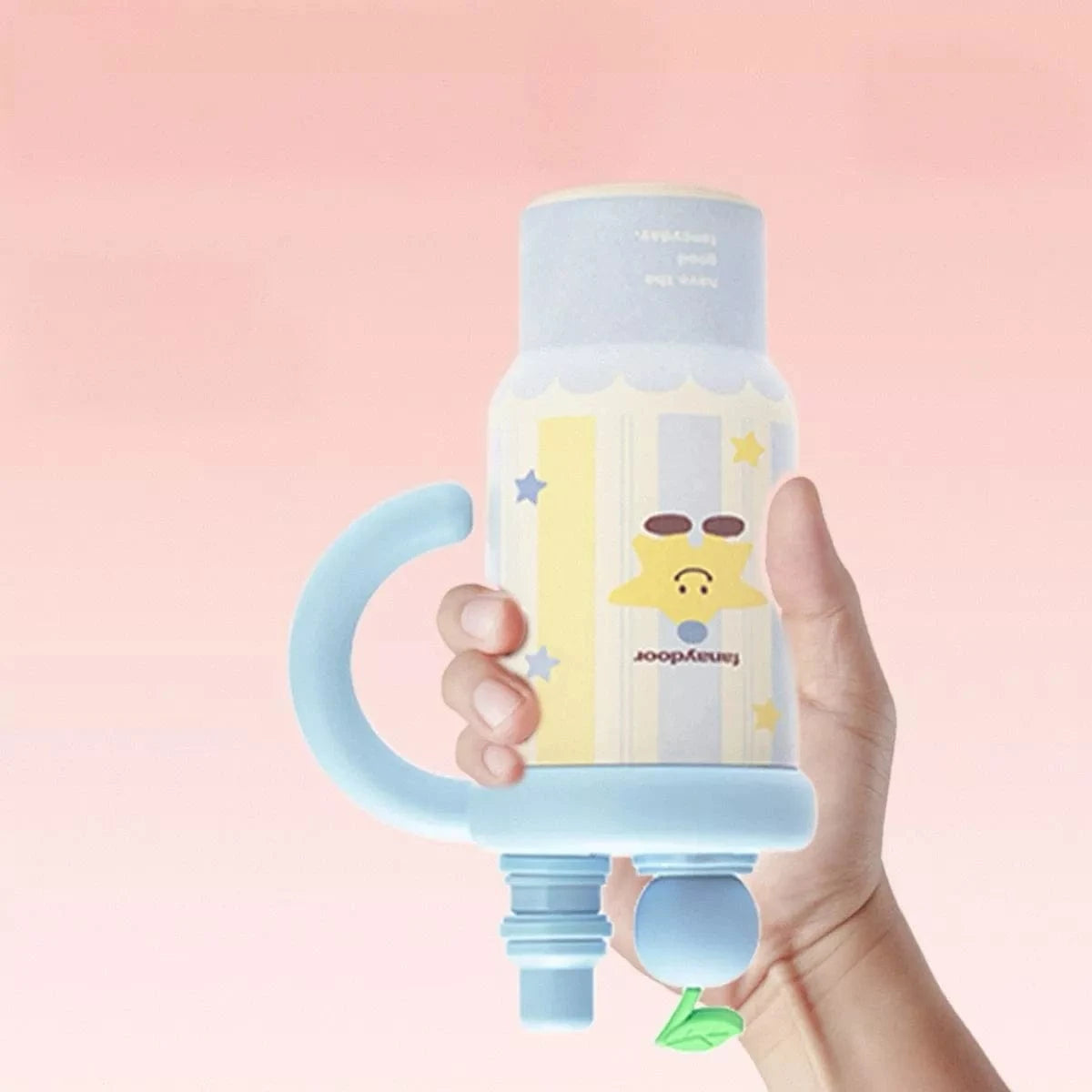 Colorful Cartoon Water Bottles with Straw and Handle - Fashorio